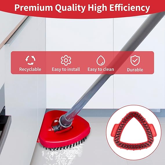 Scrub Brush Compatible with O Cedar Spin Mop, Traingle Shaped Floor Scrubber Mop Replacement Head Base, Floor Scrub Brush Head for Kitchen Cleaning