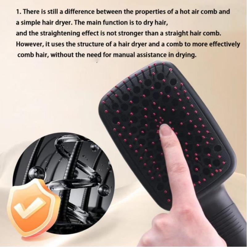 2 in 1 Hair Dryer Brush & Straightener Brush, Hair Dryer and Styler, Negative Ion Blow Dryer Brush, Hot Air Brush Detangles, Dries, Smooths, Reduce Frizz & Static