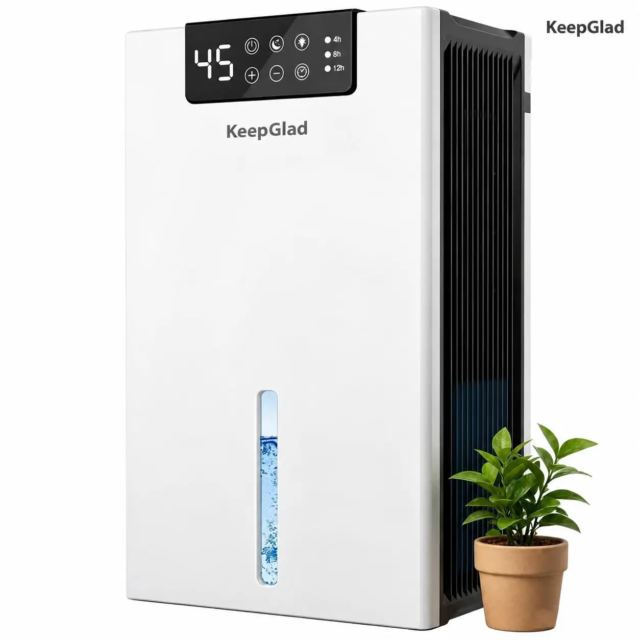 KeepGlad 1000sq.ft Dehumidifier, 98OZ Large Water Tank with Humidity Display, Small Dehumidifier for Bedroom Basement Bathroom, Auto Stop, Washable Filter, Drain Hose, Timer & 7 Color Night Lights,Cdans
