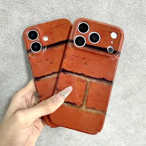 Unique Brick-Patterned Patchwork Phone Case — Compatible with iPhone 17/16/15/14/13 Pro/Plus/Pro Max. This creative case features a full-coverage design for superior drop and shock protection, suitable for both men and women.iPhone 17/16 Pro Max case.