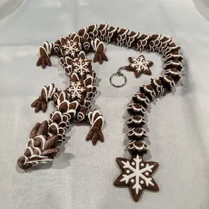 Gingerbread Dragon with Holiday Keychain