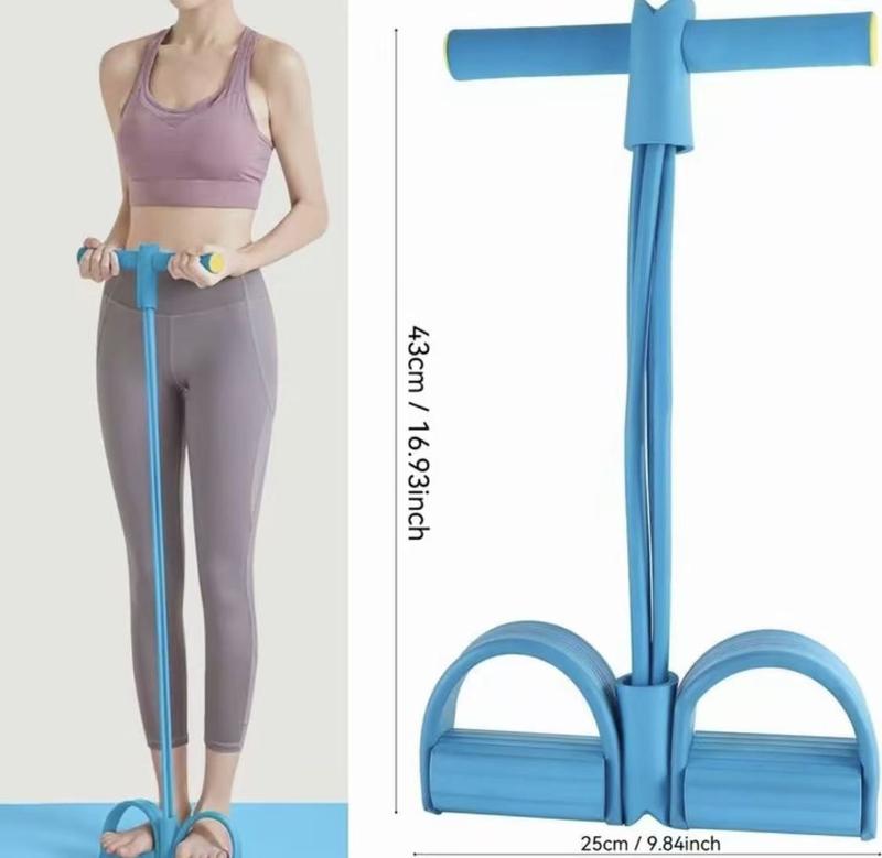 Foot-operated Resistance Trainer with Reinforced 6-tube Design Multi-purpose Purple and Pink Pedal Resistance Bands Lightweight Portable Elastic Pull Cords for Home Gyms