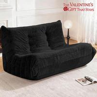 Black - Plush - Love Seat