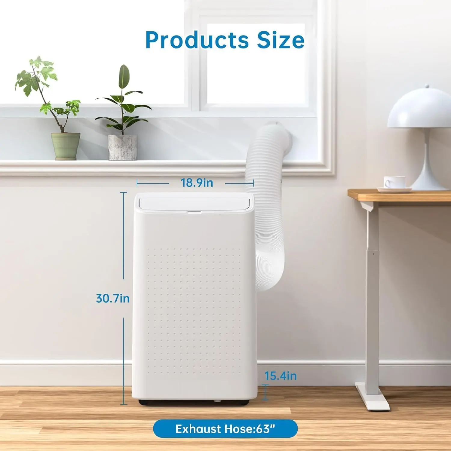 OP-15,000 BTU Portable Air Conditioner, 3-In-1 Remote Control AC with Cooling&Dehumidifier& Fan, 24 Hour Timer/Low Noise/Energy Efficient, Vertical Air Conditioner for Rooms Up to 850 Sq. Ft.