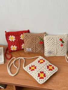 Trendy Sweet Girl Style Small Square Bag, Versatile Commuter Travel Beach Bag, High-Quality Casual Shoulder Crossbody Bag