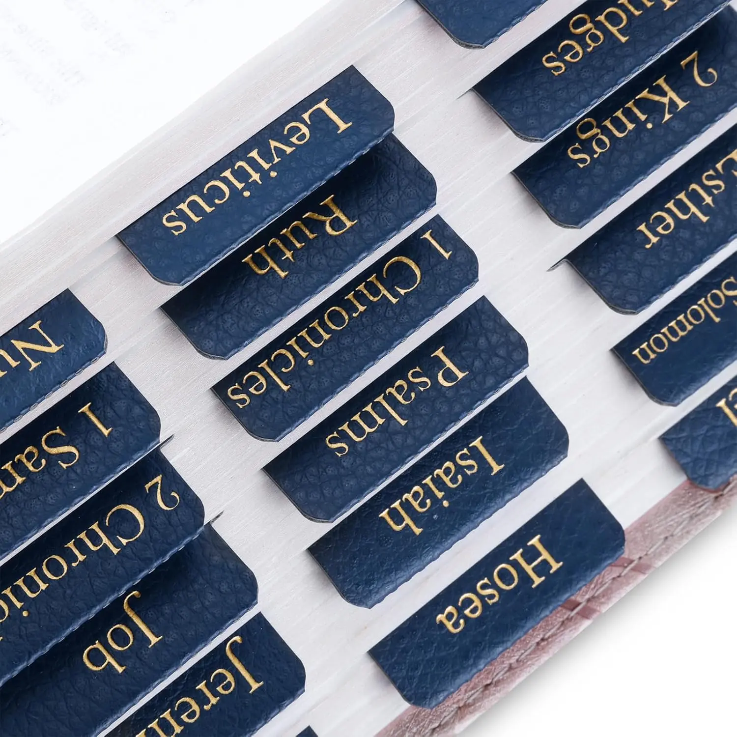 Leather Index Tabs, Gold Bible Book Tabs with 66 Old & New Testament Labels, 9 Extra Labels, Office Stationery Bookmarks for Books, Extra 9 Labels