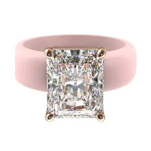 Trending Square Zircon Silicone Ring for Women, Personalized Geometric Open Index Finger Ring, Stylish, Great Gift Idea for Her