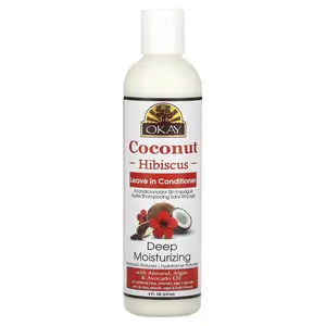 Okay Pure Naturals Deep Moisturizing Leave in Conditioner, Coconut Hibiscus, 8 fl oz (237 ml)