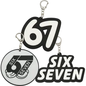 67 Meme Keychain Six Seven – Numbered Key Ring, Bag Charm & Car Accessory Backpack Keyring Keychain