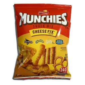 Frito Lay Munchies Cheese Fix Snack Mix - Crunchy Combo of Doritos Cheetos Sun Chips & Pretzels - 8 Bags 1.75 oz Each - Perfect for Cheese Lovers & Party Snacks