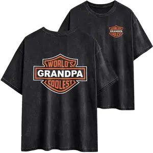 World's Coolest Grandpa Nickname Gift Motorcycle GrandmaDad Mom Print Back Font Shirt Sweatshirt Hoodie, Father's Day Tee Birthday Gift from GrandkidsKids Menswear Top 25626