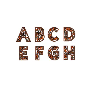 Tooled Letter Decal for Trucks Cars and More - Decorative Alphabet Stickers ABCDEFGH Design (TYPE ONE LETTER AT CHECKOUT)