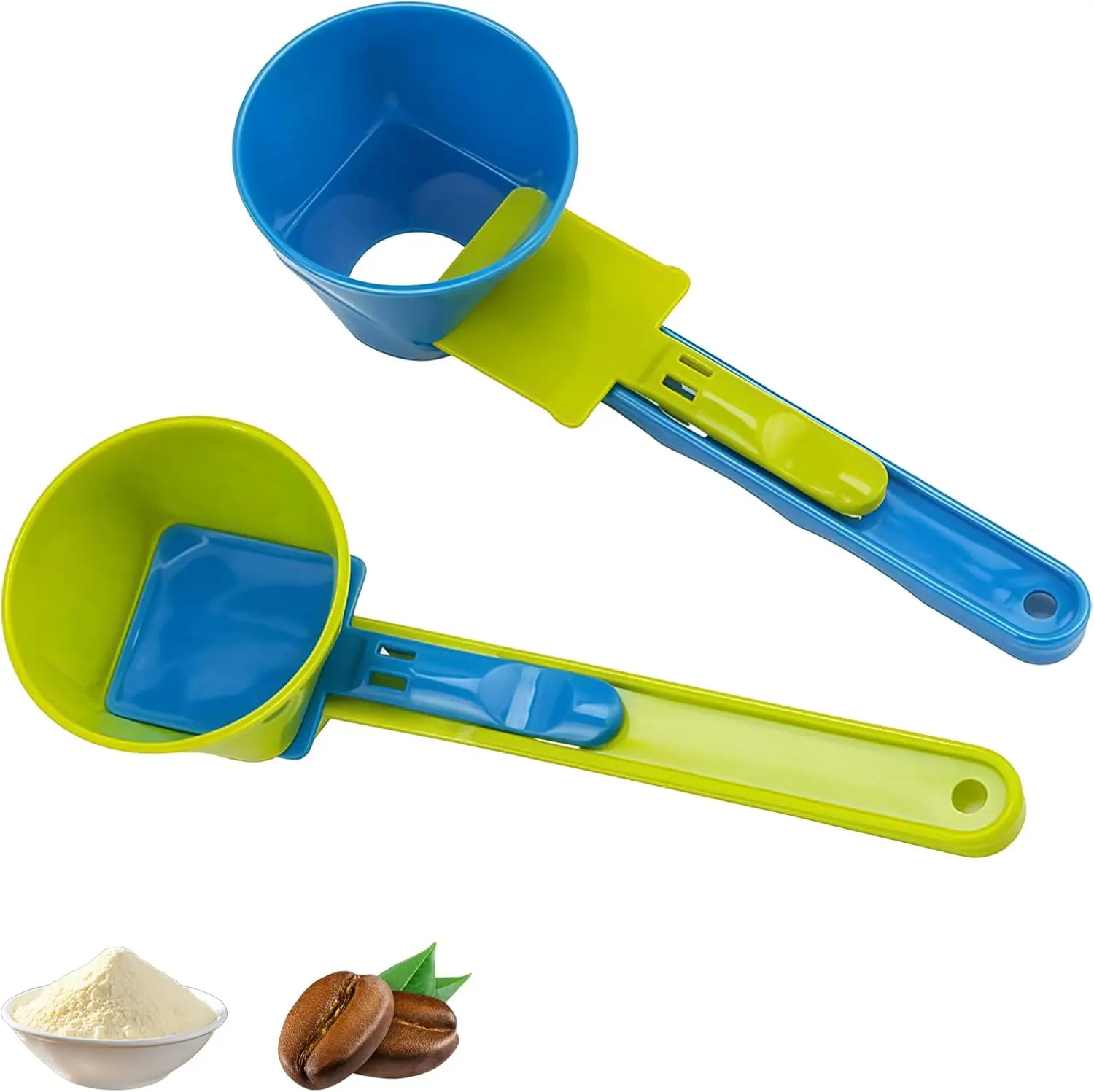 2PCS Measuring Scoop and Funnel Set – Multi-Use Kitchen Accessory for Coffee Preparation, Protein Powder, Baby Formula, Pre-Workout Supplements, Sports Drink Mixes & K-Cup Refilling, Mess-Free Pouring Tool