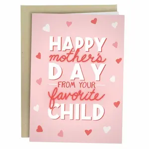 Mothers Day Card - Funny Mother's Day Cards for Mom - 5x7 Inch Individual Greeting Card with Kraft Envelope