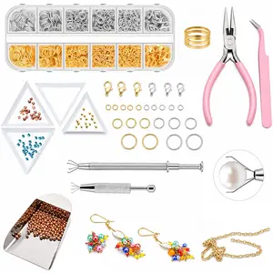 DIY Earring Making Kit with Jewelry Findings, Jump Rings, Pliers, Tweezers & Tools for Handmade Earrings and Jewelry Crafts