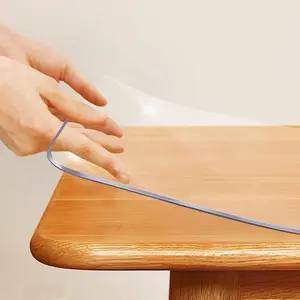 Transparent Soft Glass PVC Tablecloth, 2.0mm Thick, High Flexibility, Waterproof, Oil-Resistant, Heat-Resistant, Stain-Resistant, Tear-Resistant, Durable, Colorfast for Dressers, Countertops, Nightstands, Dining Tables #tiktokshop#Tablecloth #Placemat