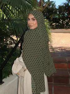 Polka Dot Print Long Silk Scarf, Multi-Use Ootd Accessory Bandana, Atmosphere Headscarf, Luxurious Decoration Shawl, Hijab