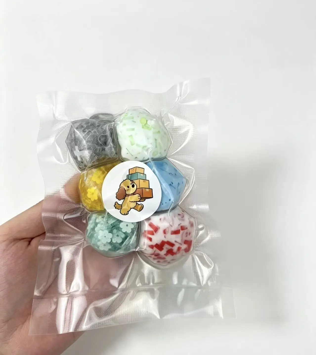 Handmade Mochi Squishy Balls 6-Pack | Vacuum Sealed Aesthetic Fidget Toys for Stress & Anxiety Relief