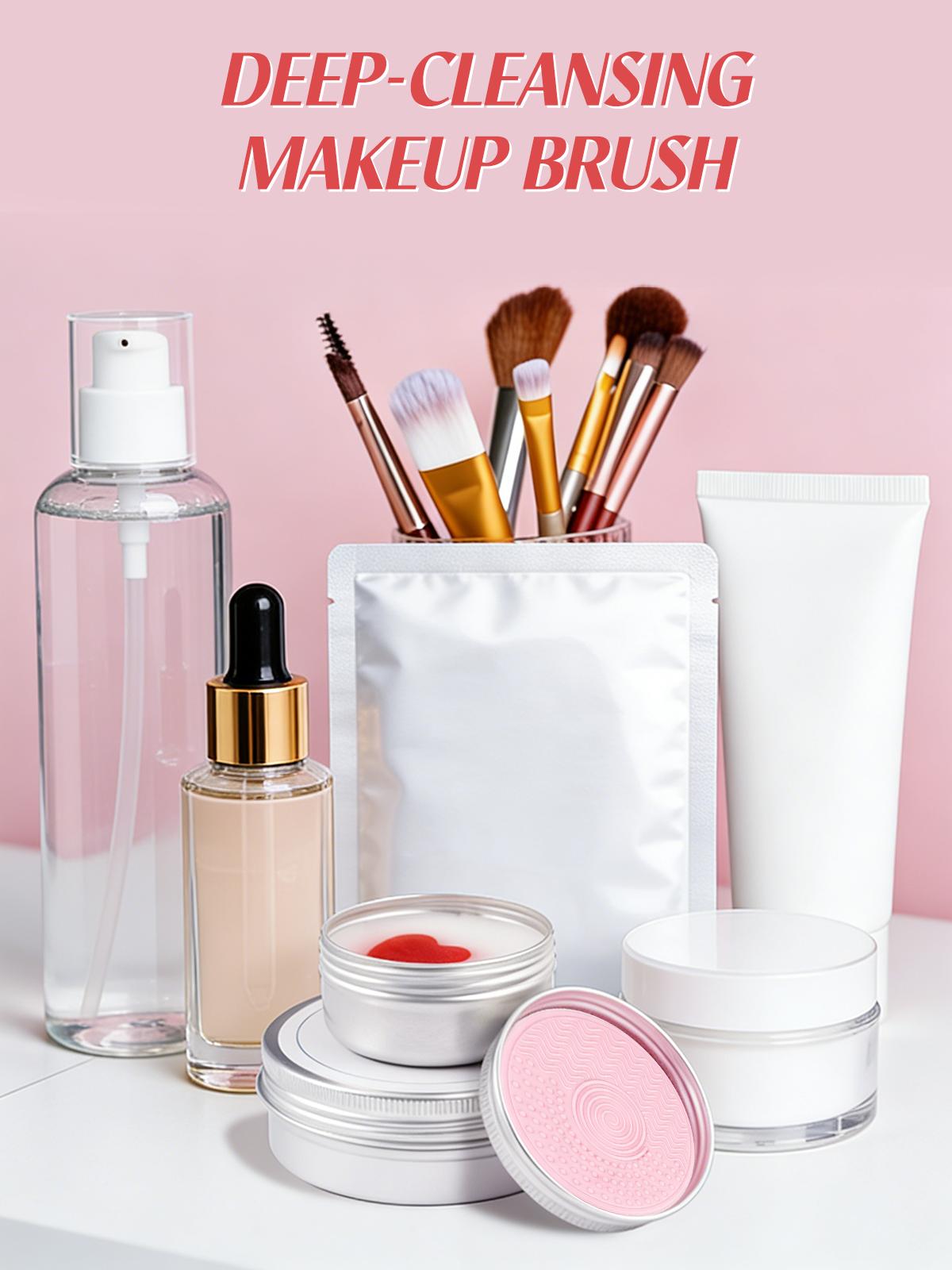 Makeup Brush Cleaner Soap with Silicone Cleaning Pad,Savon nettoyant pinceaux Solid brush cleaner