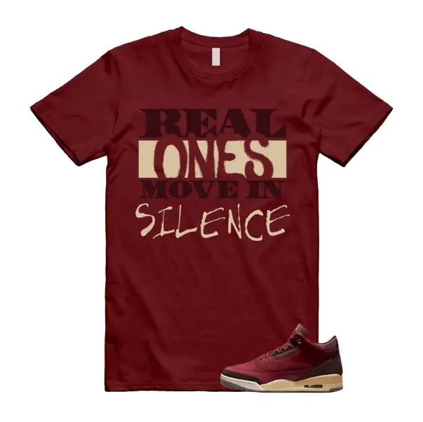 Bin 3 Sneaker Match Tee, 3 Team Red Burgundy Outfit Shirt, Everyday Cotton Graphic Shirt Unisex, Casual Streetwear For Men Women