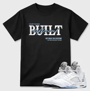 White Metallic 5 Sneaker Match Shirt, White Grey Streetwear Tee, White Metallic 5 Shirt, Unisex Graphic Cotton T-Shirt, Menswear Top