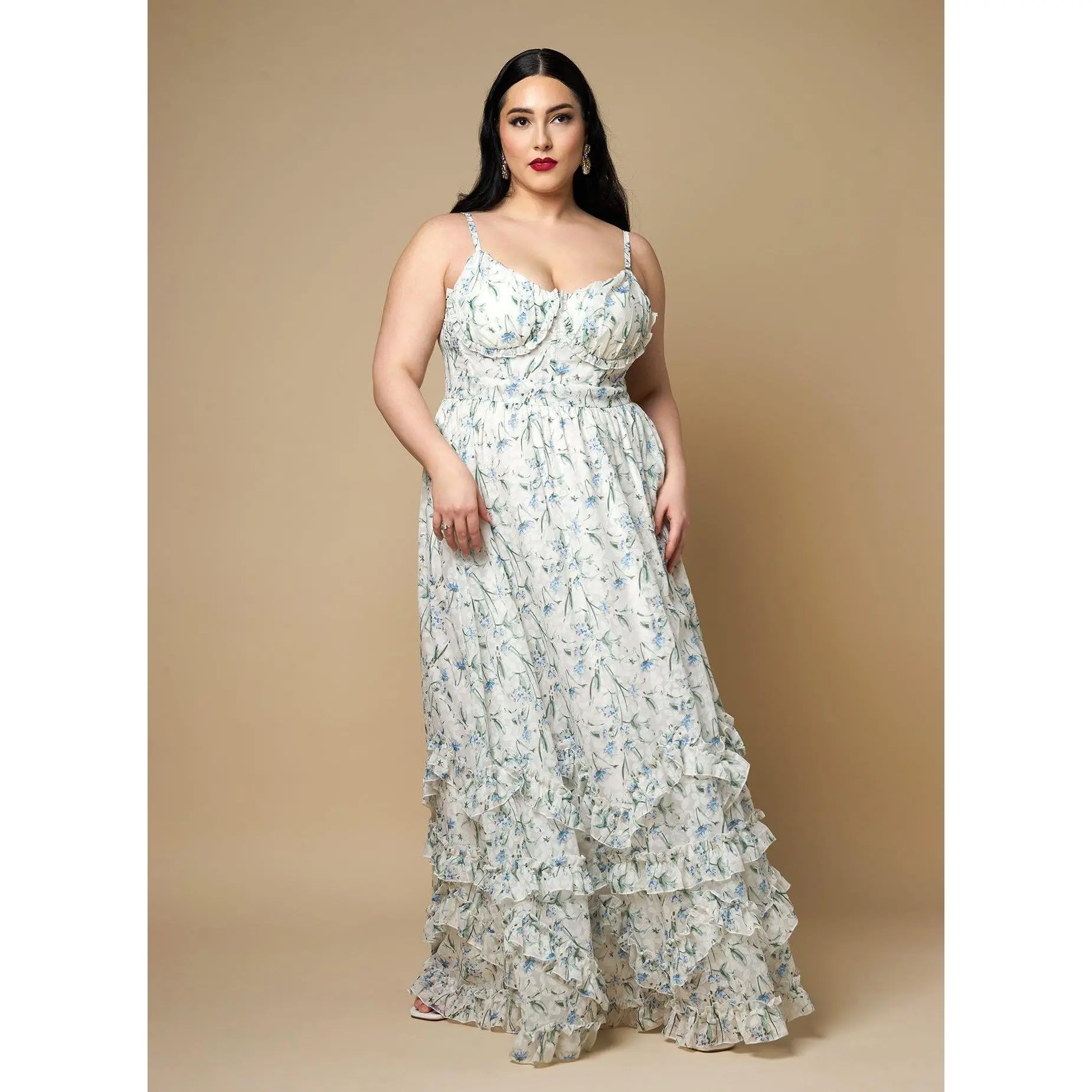 Hyacinth Floral Tiered Maxi Skater Dress - TikTok Shop Hyacinth Floral Tiered Maxi Skater Dress - TikTok Shop