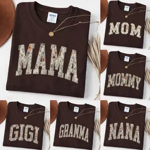 Custom Mama T-Shirt - Dark Chocolate Colors, Mothers Day Gift, Personalized Grandma T-Shirt, Grammy Mimi Nonny Mommy Honey T-Shirt, Gift For Mother