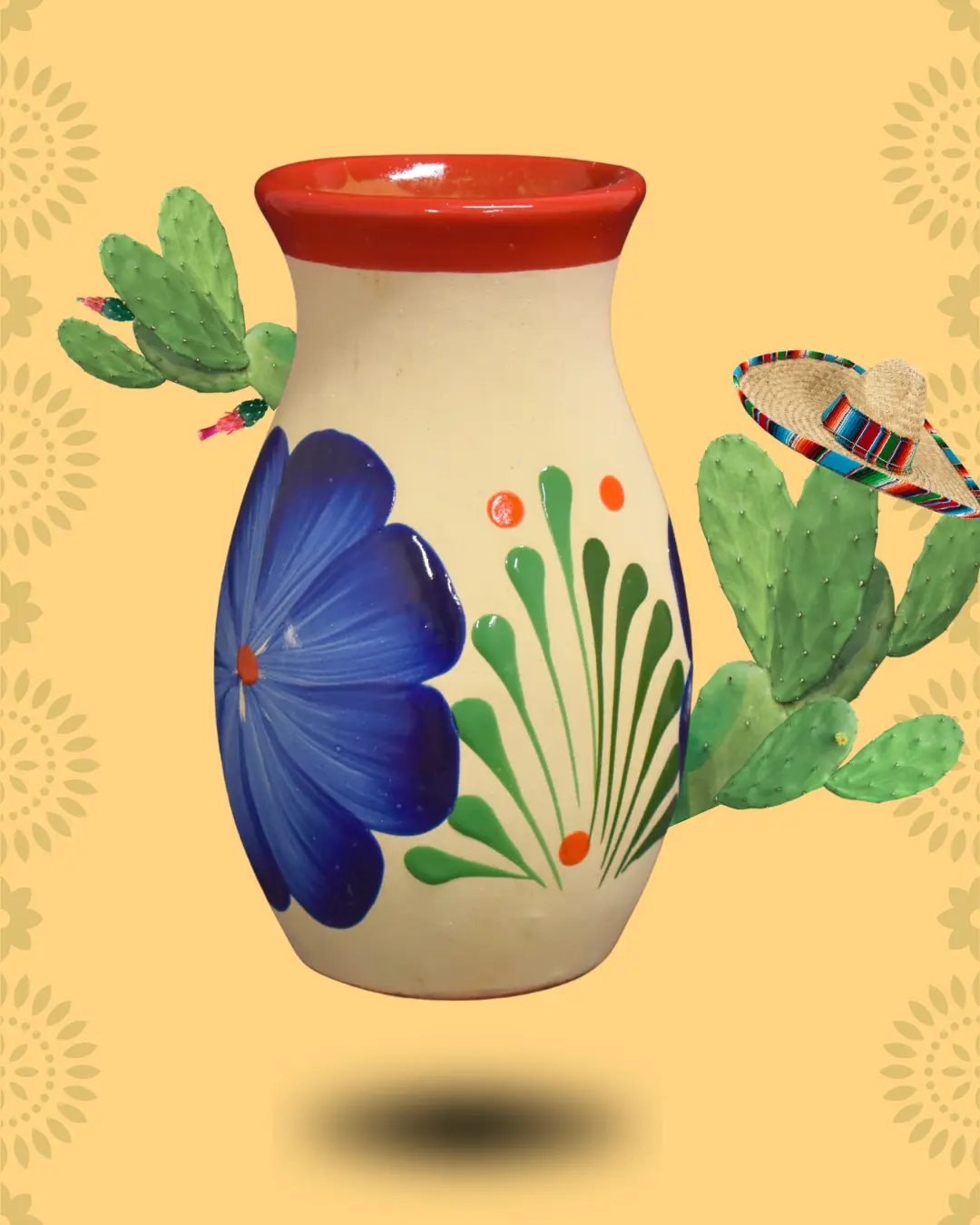 Mexican Artesania Flower Vase - Floral Arrangement Supply