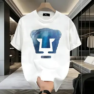 100% Cotton High Quality Men'S T-shirt - LIGA MX - PUMAS UNAM Football Club Text and Badge