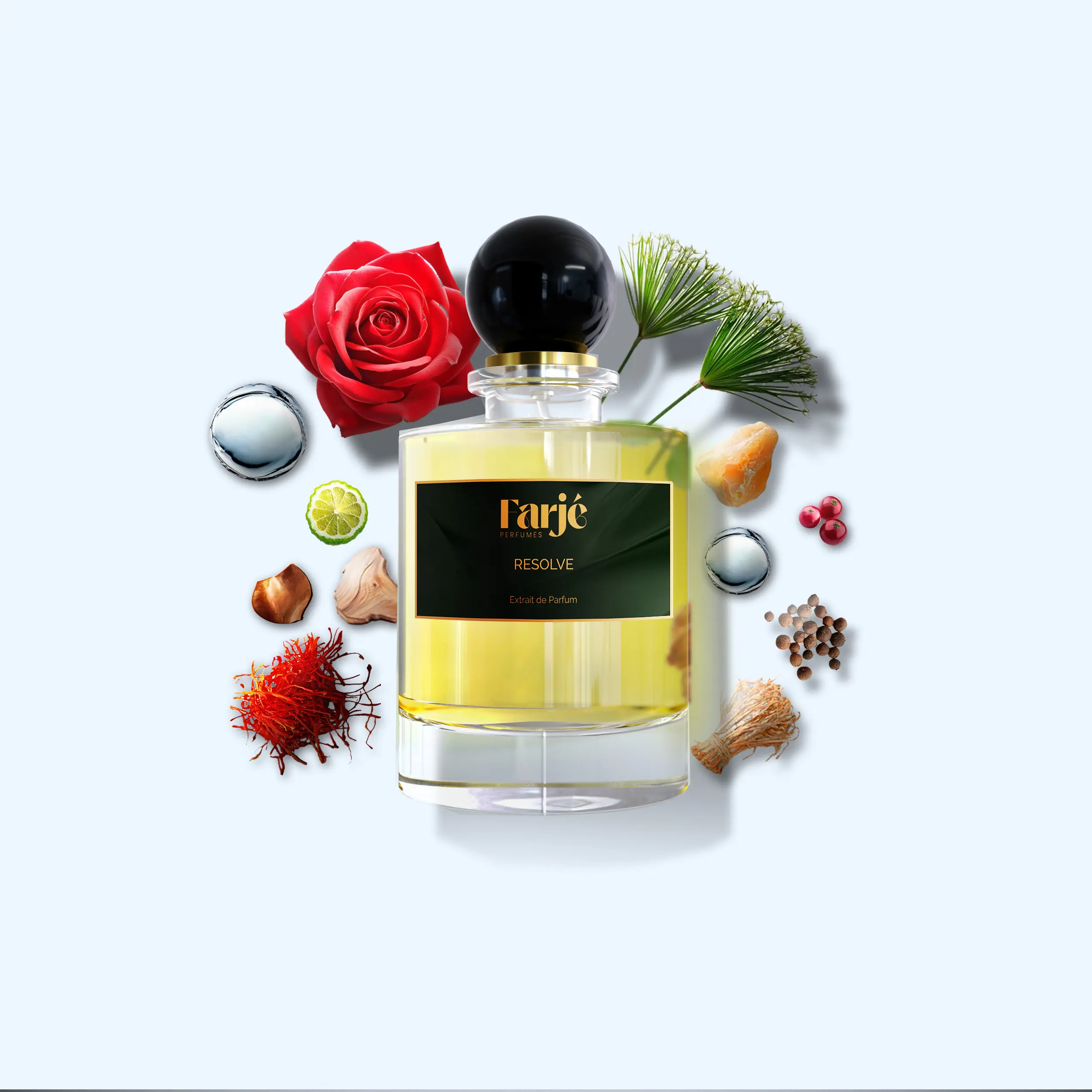 Resolve by Farjé Perfumes - Inspired by Purpose - Unisex Extrait de Parfum 30ml - Woody, Spicy, Incense, Ambery, Aromatic - Artfully crafted with the finest niche-quality ingredients