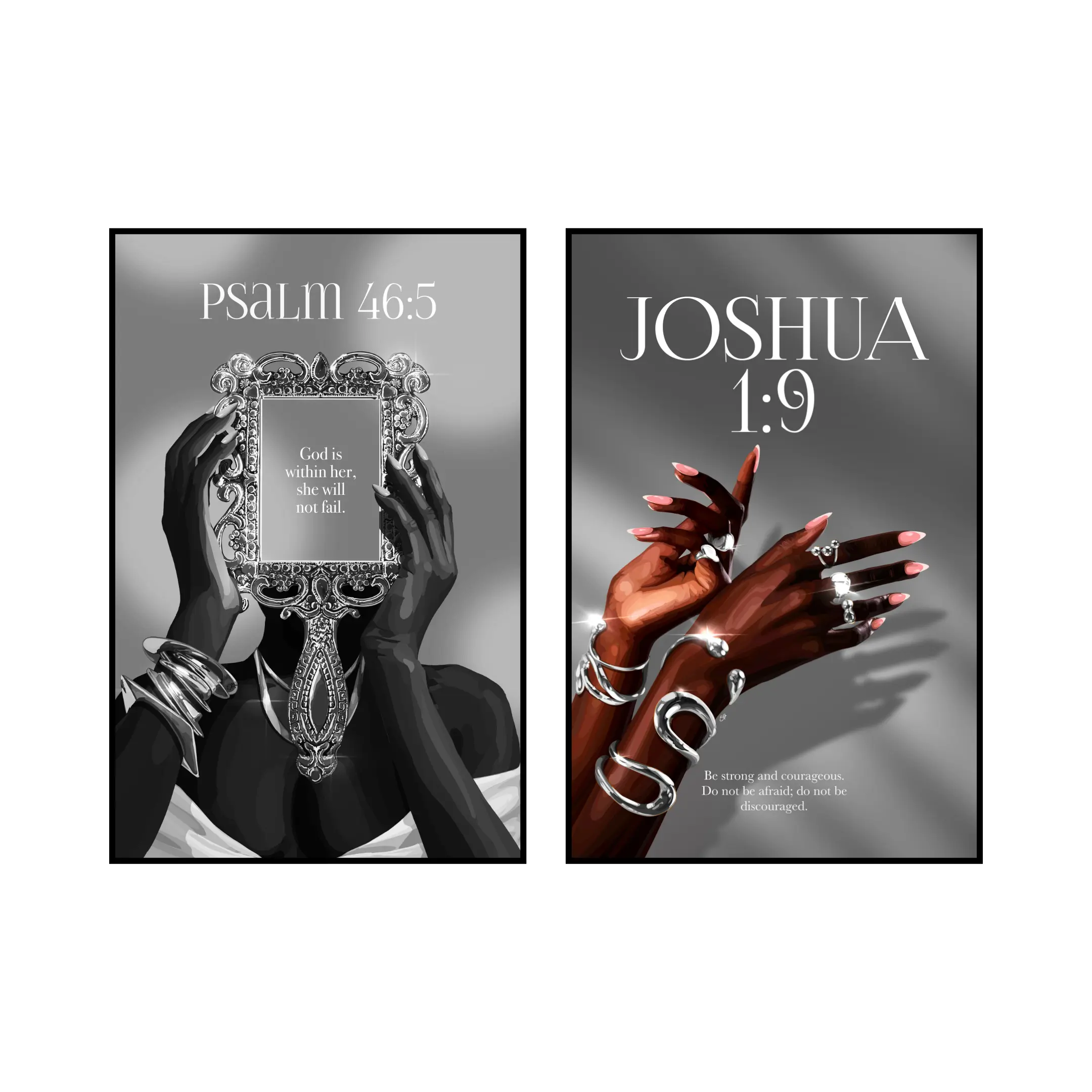 Art Print Bundle : Psalm 46:5 + Joshua 1:9