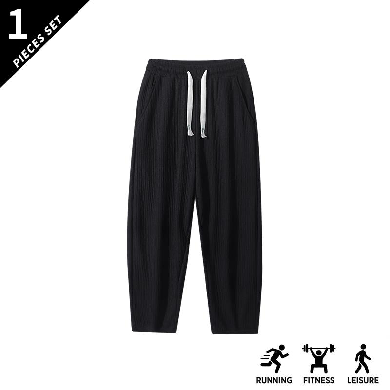 3-pack men’s fashion loose casual pants; all-season straight-leg wide-leg trousers; corduroy fabric with elastic waistband and drawstring sports casual pants; solid-color men’s pants suitable for everyday casual wear, sports, and outdoor activities; ideal