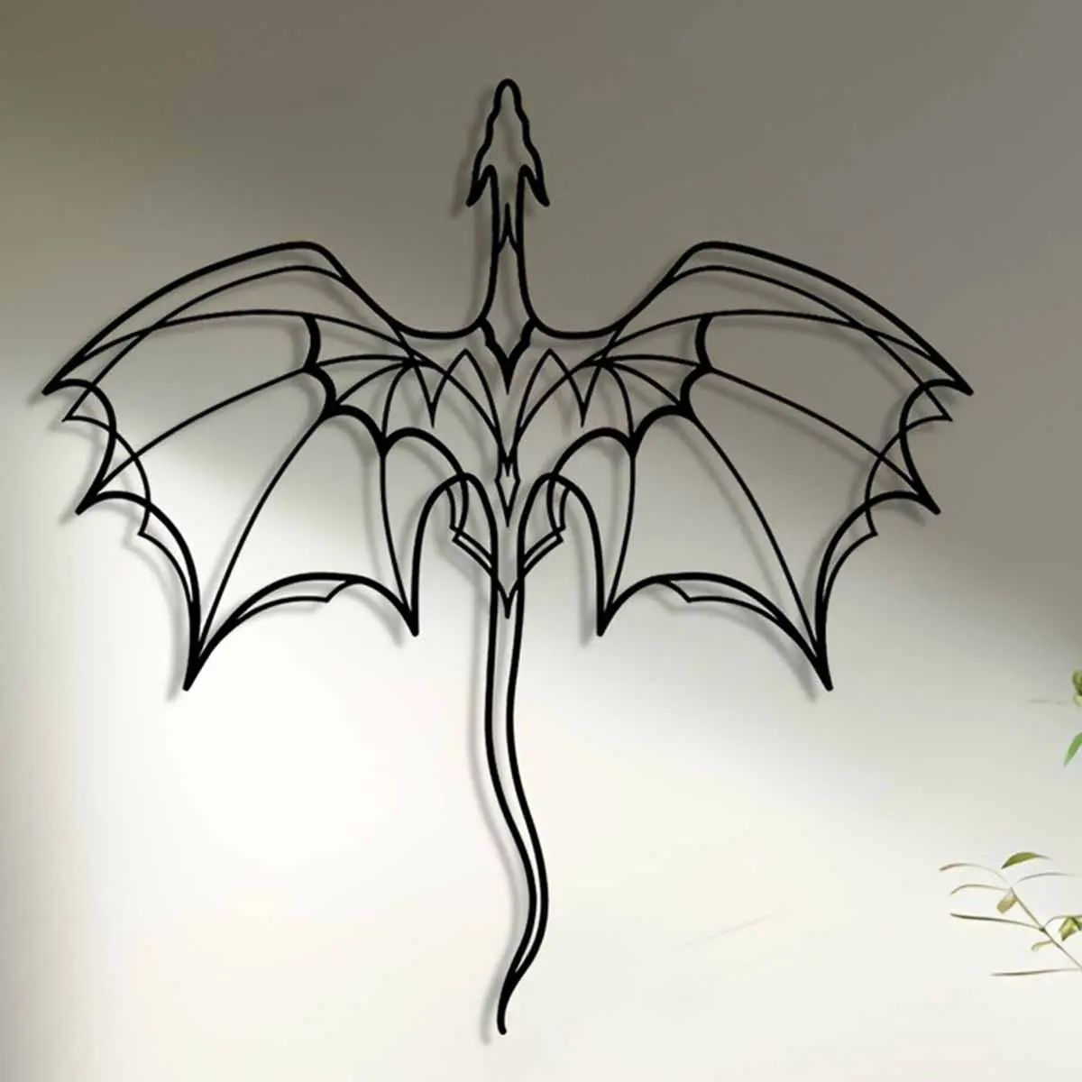 Dragon Design Wall Art, Metal Wall Decor, Modern Home Decor, Geometric Line Design Wall Hanging Decor, Wall Art for Living Room, Bedroom, Garden, Balcony, Poster, Decoration