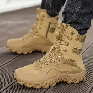 Men'S High-Top Tactical Boots for Training/Outdoor Hiking Shoes/Durable Breathable Casual Commuting Footwear