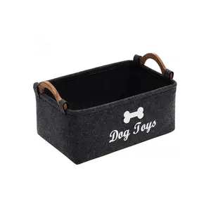 Dog Toy Bin Box Basket Storage container Cat Toy Storage Box,  Pet Puppy Toy Box Storage Basket, 15 x 10 x 7 inch Pet  Cat /Dog Toy Basket for Organizing Pet Toys, Blankets,Pet Toy Basket Bin Box