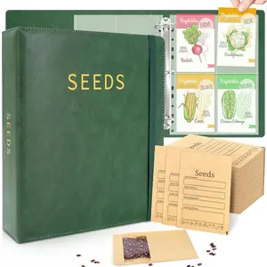 Seed Storage Organizer BinderGarden Seed Packet Organizer with 50 Seed Packet Sleeves that Stores 200 Seed Envelopes100 Resealable Seed Saving Envelopes for Seed Storage, Seed Saver
