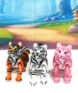 3pcs Articulated Tiger, 3D Printed Sensory Fidget Toy, 6.5 Inches  Wildlife Animal Fidget Toy, Executive Desk Toy, AT001-OR
