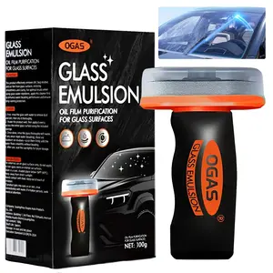 Oil Film Remover for Car Windshields and Windows, Car Oil Film Cleaner, Glass Emulsion Cleaner, Quick Removes Oil Film & Smudges, Improve Windshield Clarity for Safe Driving