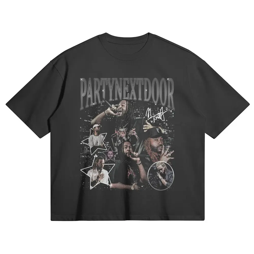 Retro PARTYNEXTDOOR 90s Graphic Black T-Shirt
