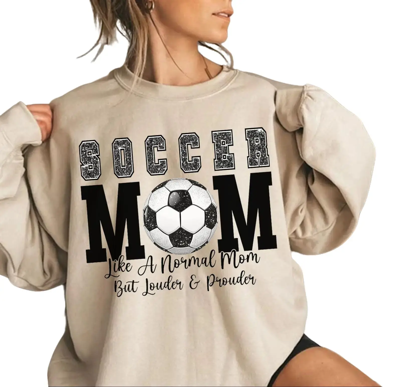 Soccer Mom Digital Graphic Printed Loud and Proud Pullover Sweatshirt, Soccer Gameday Shirt, Soccer Mama Gifts