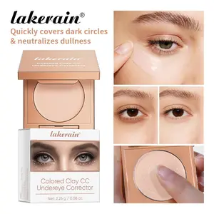 Lakerain Colored Clay CC Undereye Corrector Covers Dark Circles Instantly, Waterproof Concealer & Full Coverage, Super Coverage Concealer, Includes Mirror, Multiple Shades for Natural Brightening, Ideal for Daily Wear Quick Concealing, Cosmetic Makeup