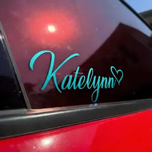 Custom Cursive Name Decal Katelynn Personalized Name Decoration Waterproof UV-Printed Premium Vinyl Material for Laptops Water Bottles Cars Notebooks