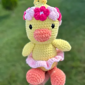 Hand crochet duck