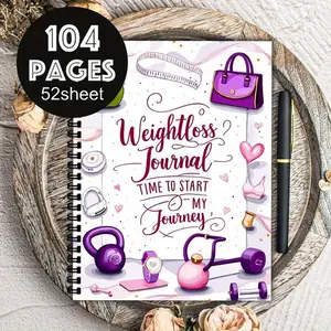 A5 Weight Loss Journal, Spiral Bound Fitness Planner, Workout Log, Diet Tracker, Progress Chart, Unisex, Gym/home/travel Use, No Date Calendar Page