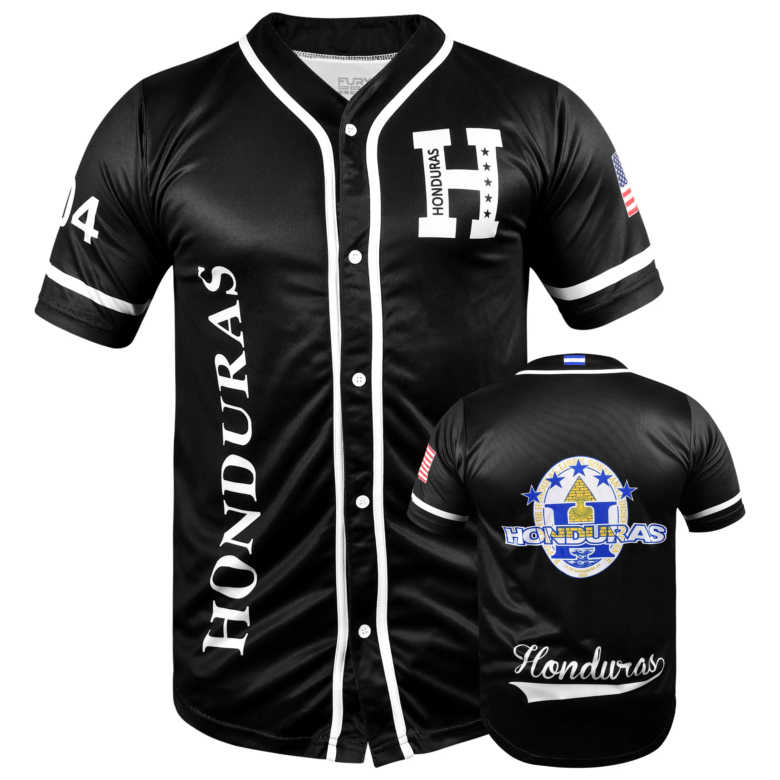 Fury Honduras Baseball Jersey Shirt Black Men Woman Comfortable Breathable Quick Dry shirtslatinas fit unisex