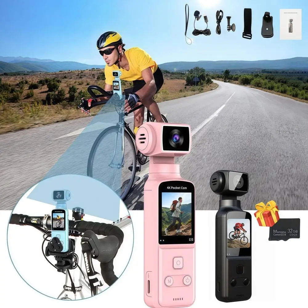 Video Blog Camera, 4K USB Rechargeable 270 Degree Rotatable Video Camera with 1.33 Inch CMOS, Anti-shake Action Camera for Video & Video Blog, Video R