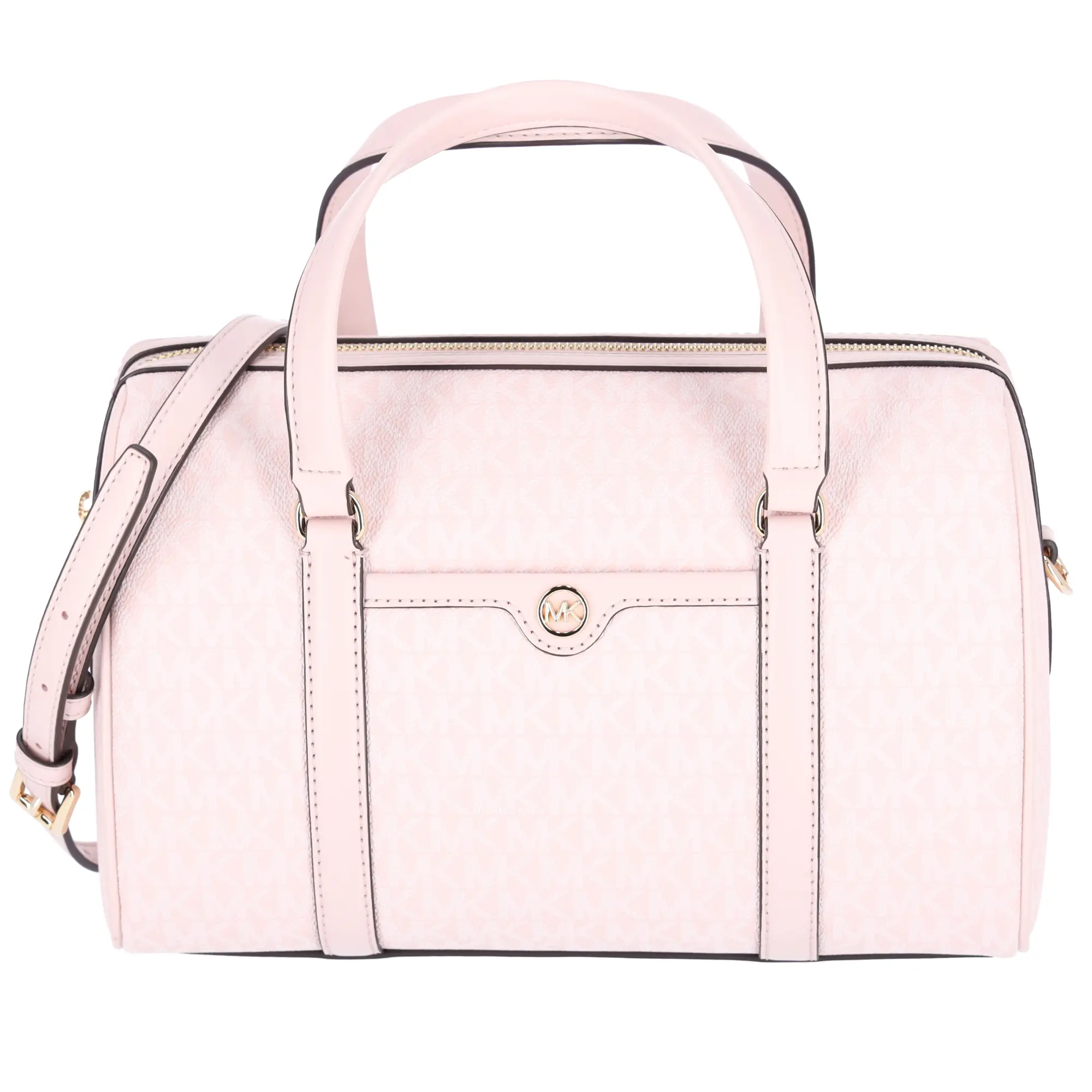 Pre-owned MICHAEL KORS PVC Tote Bags Medium Duffle Bag Satchel Light Powder Blush Pink MK Signature
