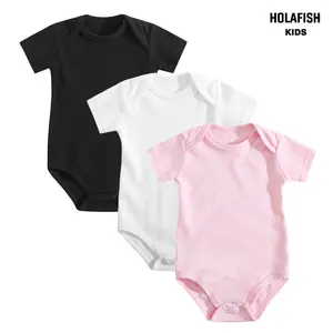 Holafish 3Pack Baby Onesie  100% Cotton Bodysuits Unisex Baby One-piece Romper Tops ,Soft & Breathable for Daily Wear Little Girls Boys,Soft Versatile Round Neck Baby Onesies