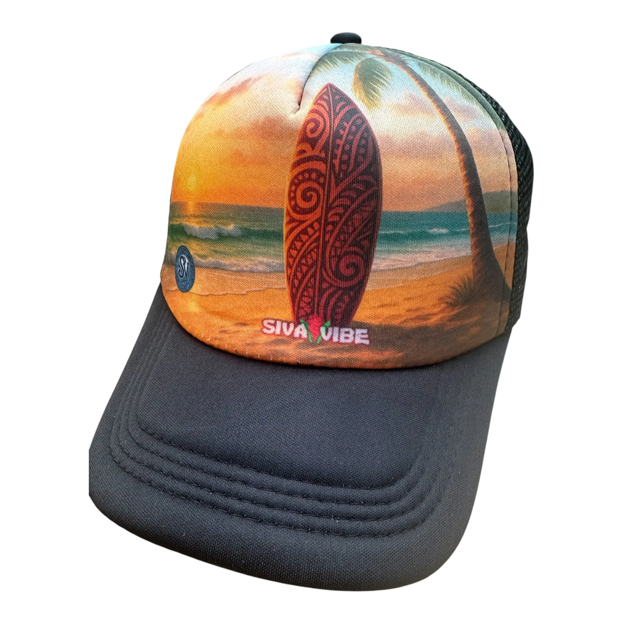 Beach Trucker Hat – Sunset Mana Polynesian Surf Style Foam Cap | Siva Vibe