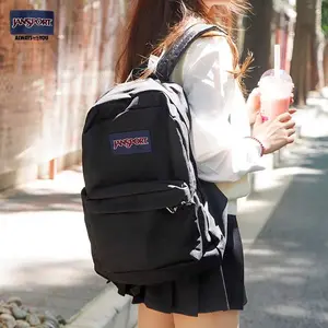 JanSport SuperBreak Plus  Sport Backpack with Built-in Water Bottle Pocket - A large-capacity, durable everyday backpack suitable for work and travel.black